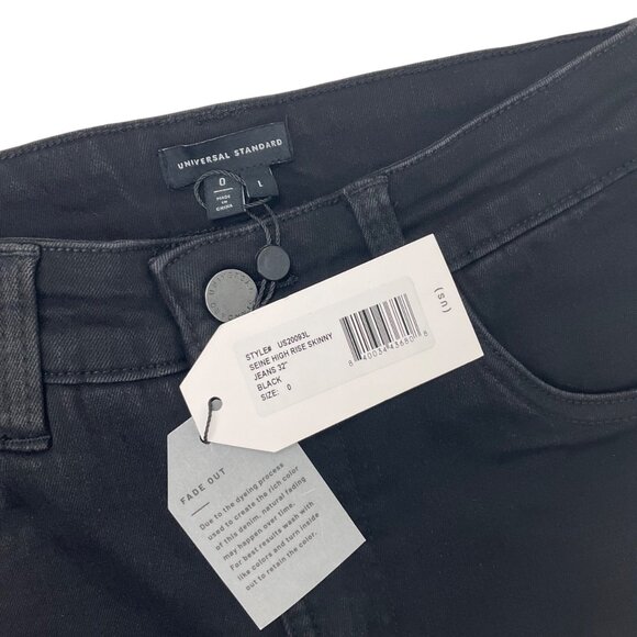 NWT Universal Standard Black Skinny Jeans Size 0 Stretch Denim Womens Classic - Picture 10 of 11